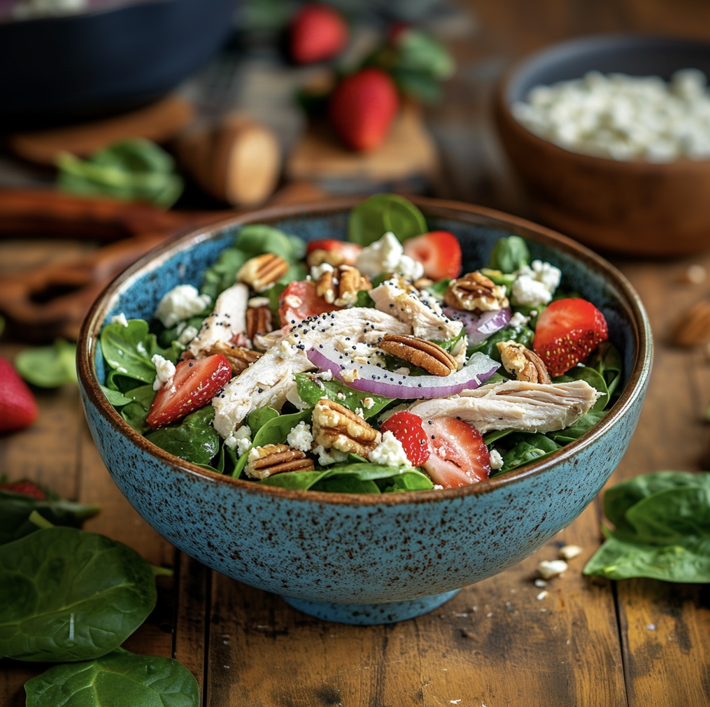 Chicken & Strawberry Spinach Salad