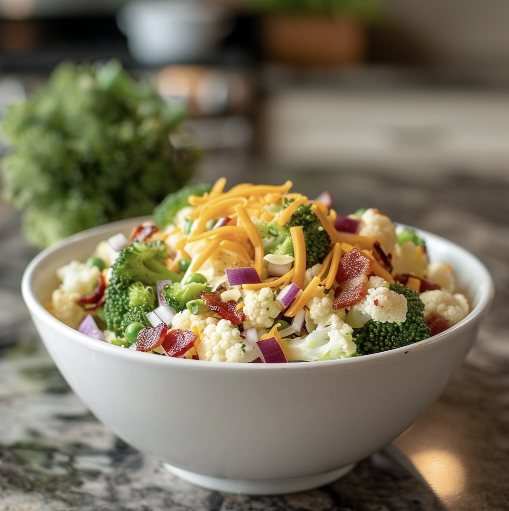 Broccoli and Cauliflower Salad